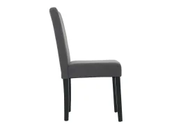 Silla de comedor Littau Cord (set de 2), gris oscuro, patas oscuras