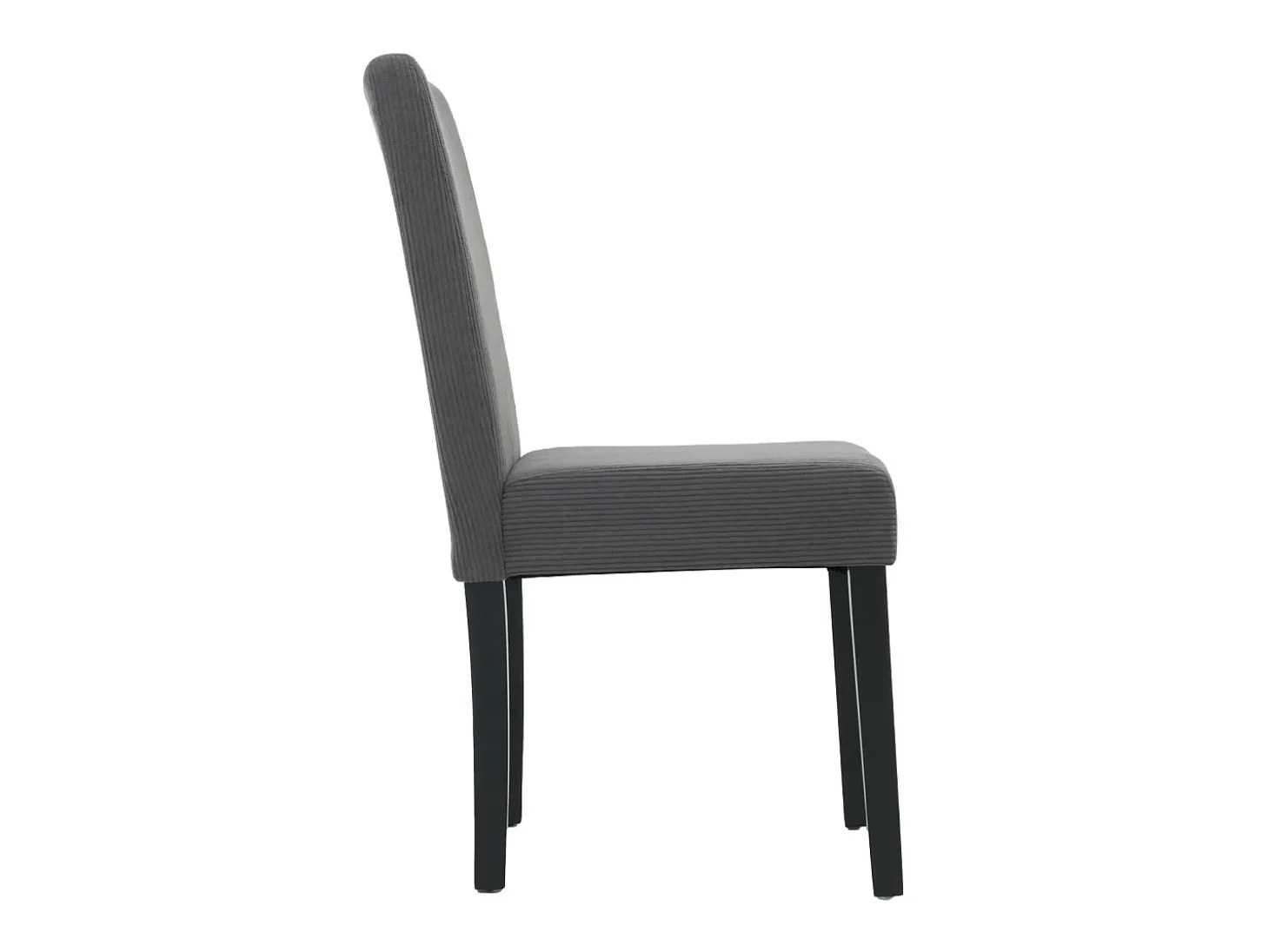 Silla de comedor Littau Cord (set de 2), gris oscuro, patas oscuras