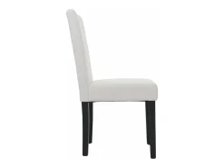 Silla de comedor Littau Cord (set de 4), crema, patas oscuras