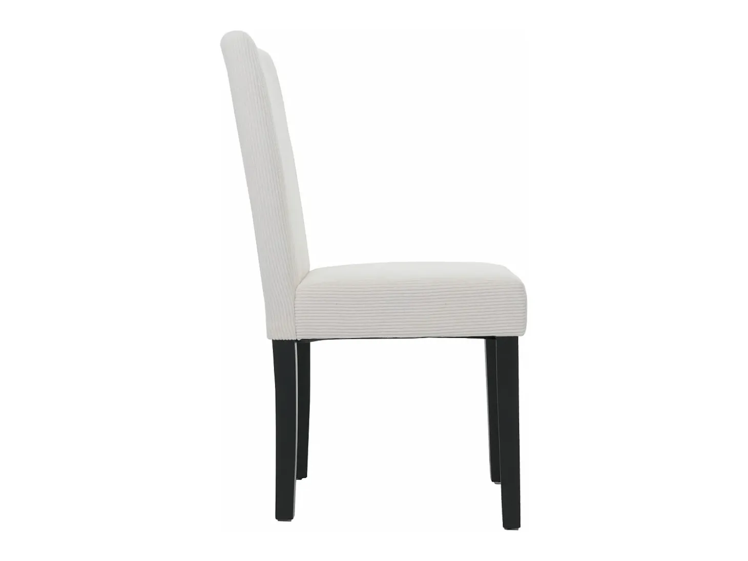 Silla de comedor Littau Cord (set de 4), crema, patas oscuras