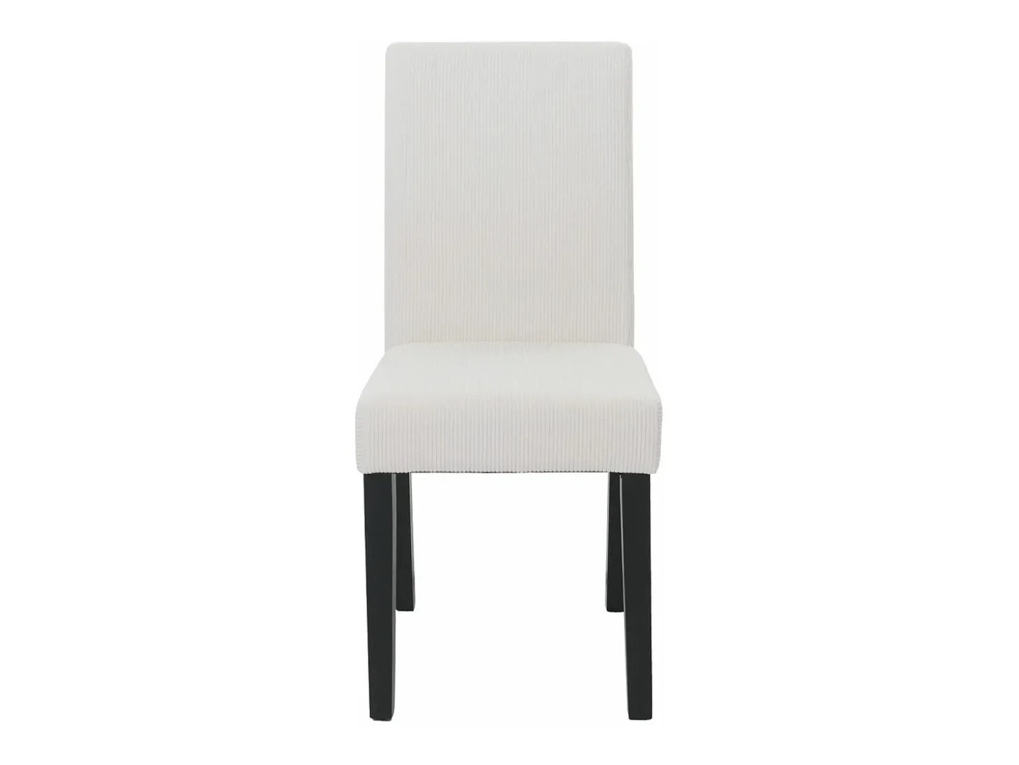 Silla de comedor Littau Cord (set de 2), crema, patas oscuras