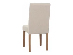 Silla de comedor Littau de chenilla (juego de 6), crema, patas color natural