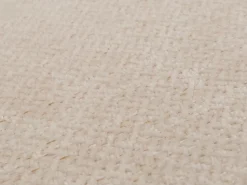 Silla de comedor Littau de chenilla (juego de 6), crema, patas color natural
