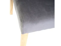 Silla de comedor Littau de terciopelo, gris, patas claras