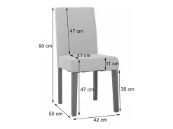 Silla de comedor Littau de chenilla (set de 2), verde, patas color natural