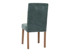 Silla de comedor Littau de chenilla (set de 2), verde, patas color natural