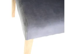 Silla de comedor Littau de terciopelo (set de 2), gris, patas claras