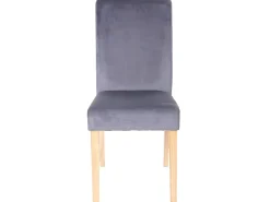 Silla de comedor Littau de terciopelo (set de 2), gris, patas claras