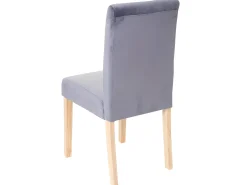 Silla de comedor Littau de terciopelo (set de 2), gris, patas claras