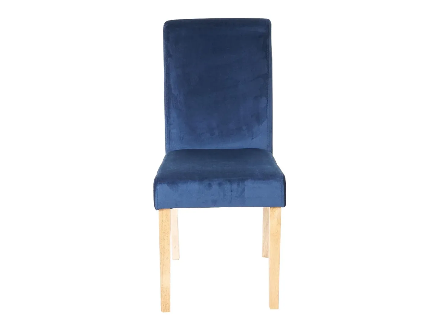 Silla de comedor Littau de terciopelo, azul petróleo, patas claras