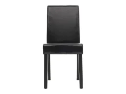 Silla de comedor Littau (juego de 6), cuero, negro, patas oscuras