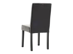 Silla de comedor Littau (juego de 6), cuero, negro, patas oscuras