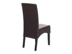 Silla de comedor Littau (juego de 4), Cuero, marrón, patas oscuras