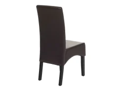 Silla de comedor Littau (juego de 2), Cuero, marrón, patas oscuras