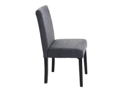 Silla de comedor Littau (juego de 6), textil, gris antracita, patas oscuras