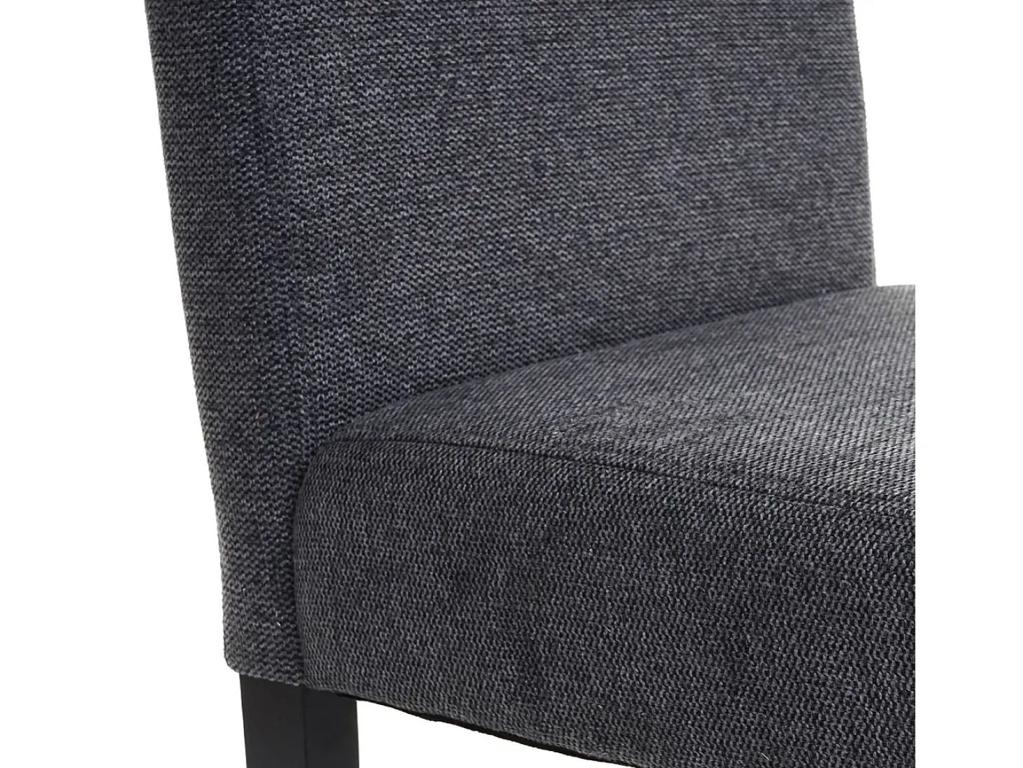 Silla de comedor Littau (juego de 6), textil, gris antracita, patas oscuras