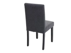 Silla de comedor Littau (juego de 6), textil, gris antracita, patas oscuras