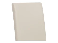 Silla de comedor Littau (juego de 6), cuero, blanco, patas oscuras