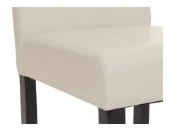 Silla de comedor Littau (juego de 6), cuero, blanco, patas oscuras