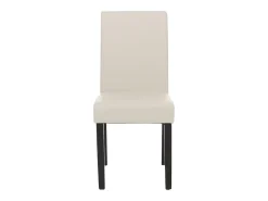 Silla de comedor Littau (juego de 6), cuero, blanco, patas oscuras