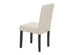 Silla de comedor Littau (juego de 6), cuero, blanco, patas oscuras