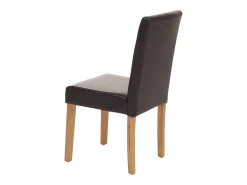 Silla de comedor Littau (juego de 6), cuero, marrón, patas claras