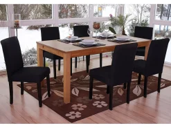 Silla de comedor Littau lettering, negro, patas oscuras