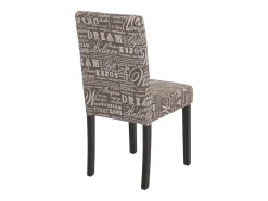 Silla de comedor Littau lettering, letras grises, patas oscuras