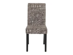 Silla de comedor Littau lettering, letras grises, patas oscuras