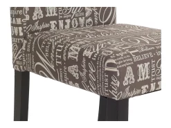 Silla de comedor Littau lettering, letras grises, patas oscuras