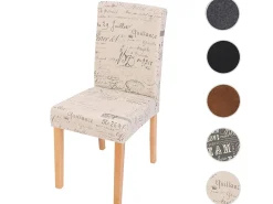 Silla de comedor Littau lettering, letras crema, patas claras