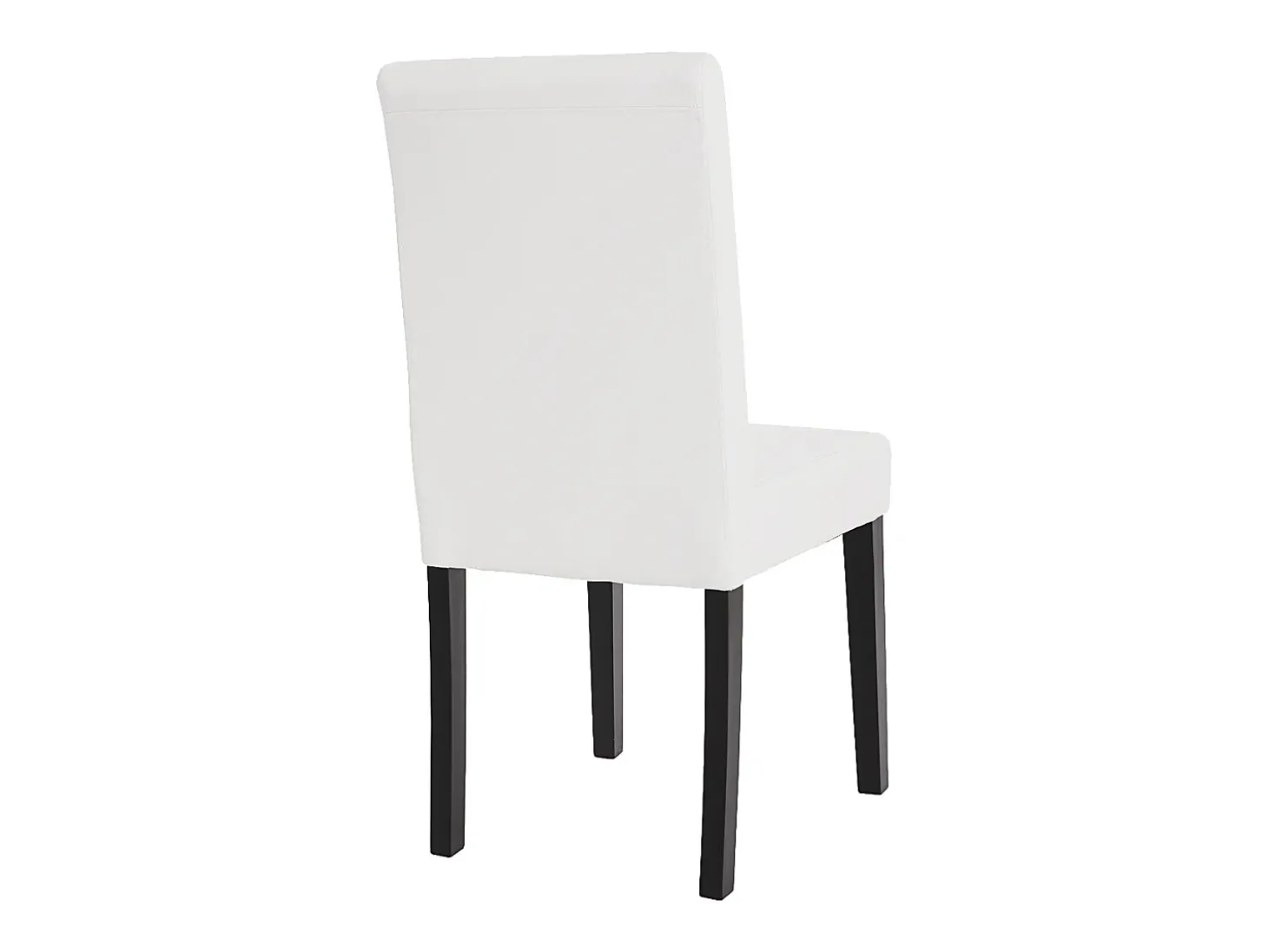 Silla de comedor Littau piel sintética lote de 2, polipiel, blanco mate, patas oscuras