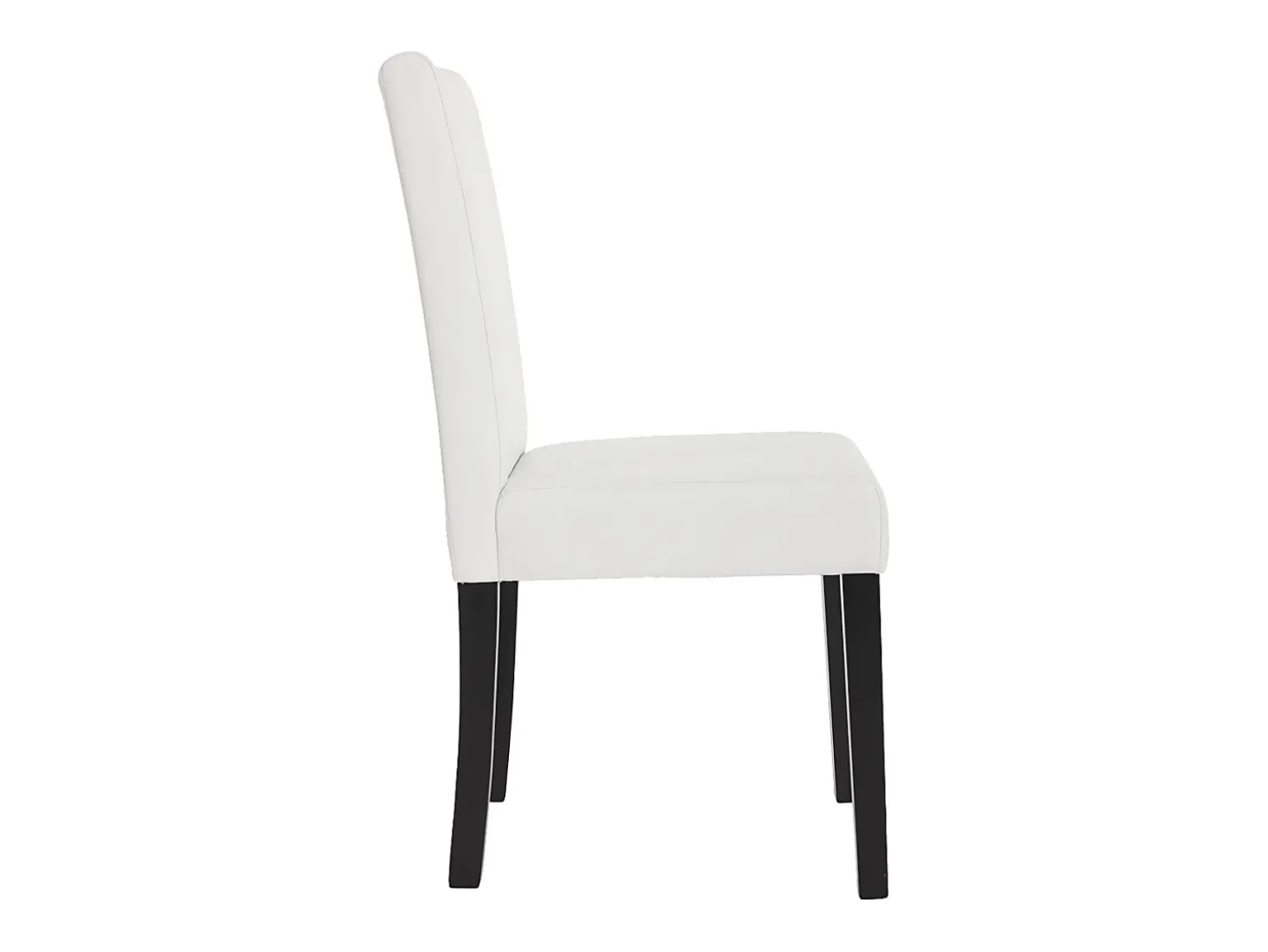 Silla de comedor Littau piel sintética lote de 2, polipiel, blanco mate, patas oscuras
