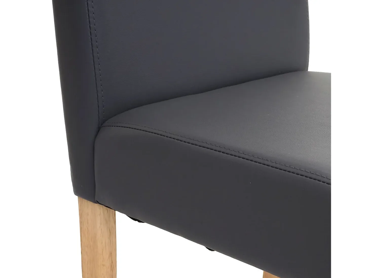 Silla de comedor Littau piel sintética lote de 2, polipiel, gris mate, patas claras