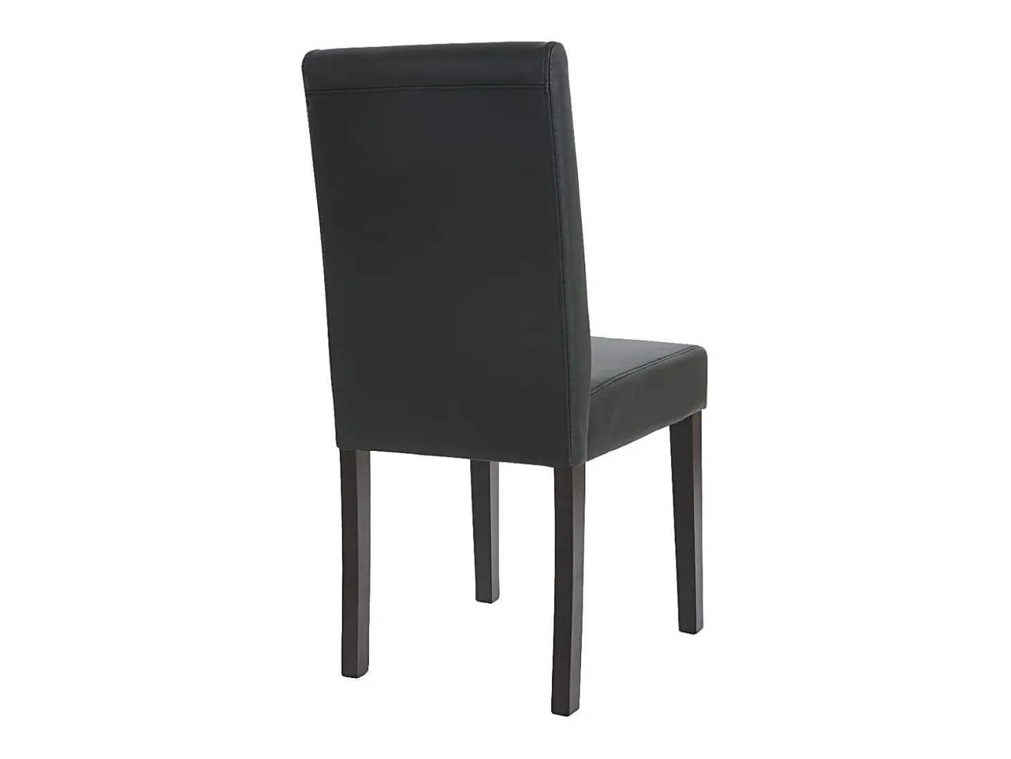 Silla de comedor Littau piel sintética lote de 2, polipiel, negro mate, patas oscuras