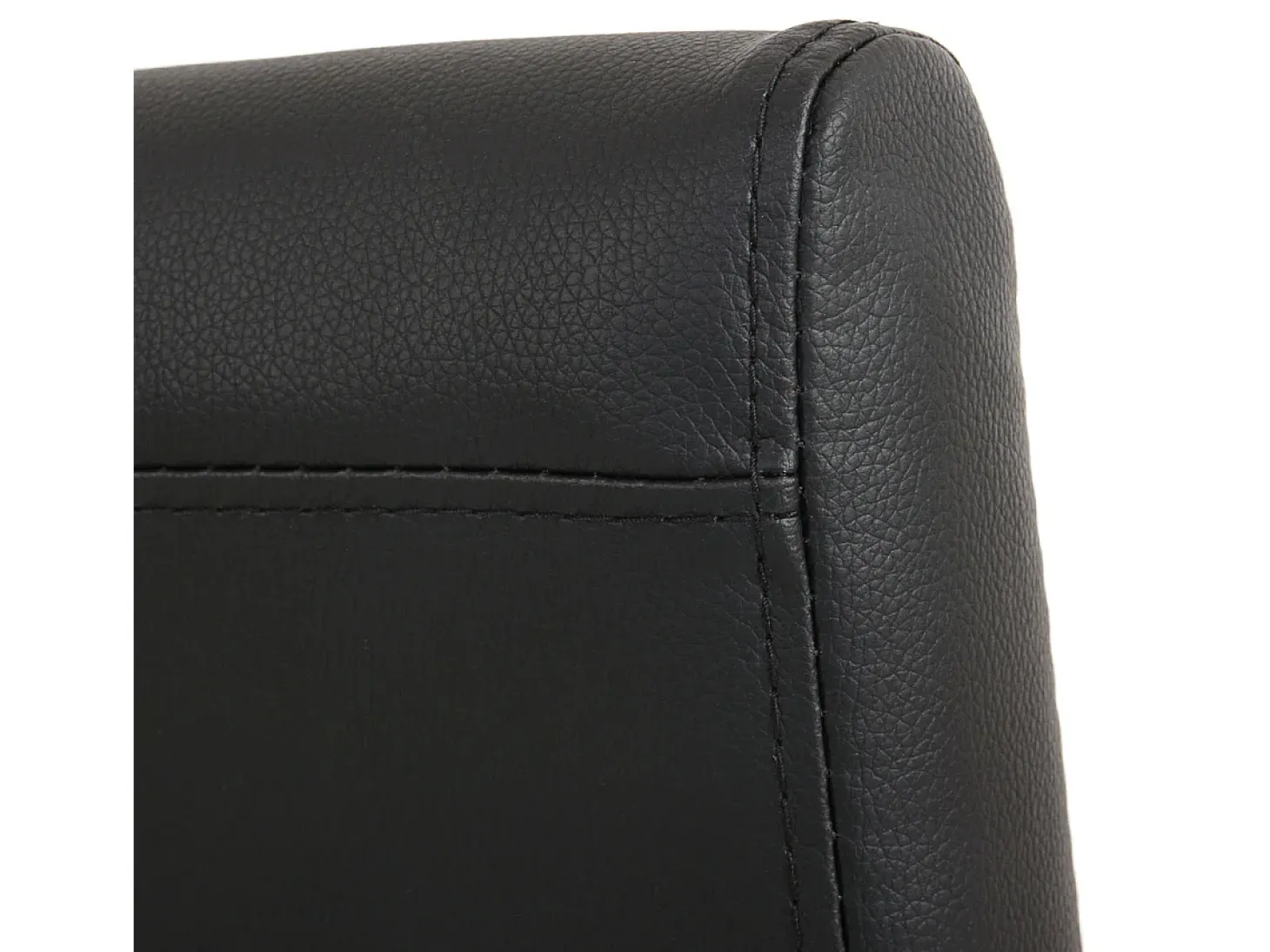 Silla de comedor Littau piel sintética lote de 2, polipiel, negro mate, patas oscuras