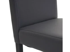 Silla de comedor Littau (set de 4), polipiel, gris mate, patas oscuras
