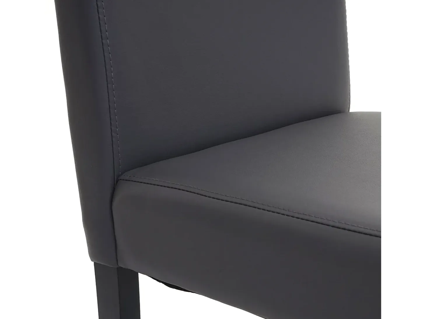 Silla de comedor Littau (set de 4), polipiel, gris mate, patas oscuras