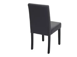 Silla de comedor Littau (set de 4), polipiel, gris mate, patas oscuras