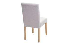 Silla de comedor Littau (set de 2), textil, crema-beige, patas claras