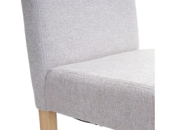 Silla de comedor Littau (set de 2), textil, crema-beige, patas claras