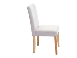 Silla de comedor Littau (set de 2), textil, crema-beige, patas claras