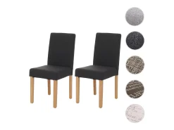 Silla de comedor Littau (set de 2), textil, negro, patas claras