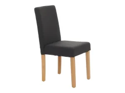 Silla de comedor Littau (set de 2), textil, negro, patas claras