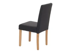 Silla de comedor Littau (set de 2), textil, negro, patas claras