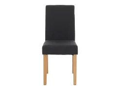 Silla de comedor Littau (set de 2), textil, negro, patas claras