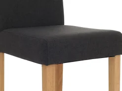 Silla de comedor Littau (set de 2), textil, negro, patas claras