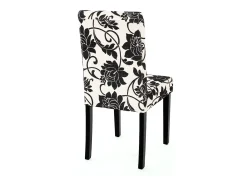 Silla de comedor Littau script (set de 4), textil, jacquard, patas oscuras