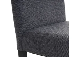 Silla de comedor Littau (set de 2), textil, gris antracita, patas oscuras