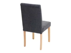 Silla de comedor Littau (set de 2), textil, gris antracita, patas claras
